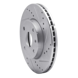 Chevrolet Epica Brake Rotor (1) - Front Right - R1 Concepts - Drilled & Slotted - Silver - `04-`10